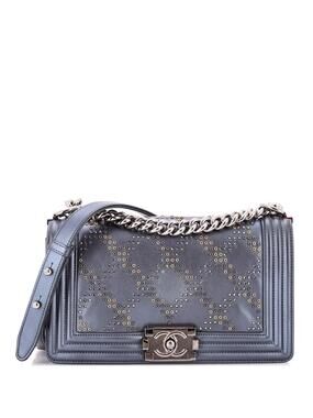 Chanel Boy Flap Bag Studded Leather Old #365165C24B